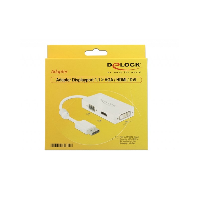 Delock Display-Adapter DisplayPort M HD-15 HDMI 19-polig W