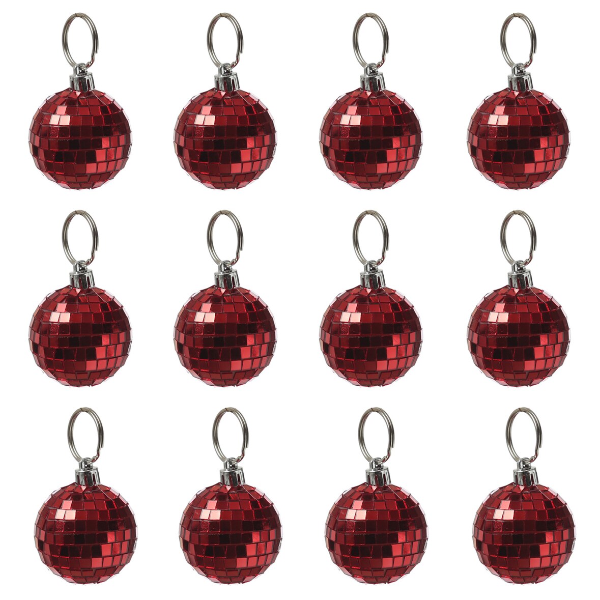 Spiegelkugel 5cm Mini Discokugel coole Party Disko Deko rot 12 Stück