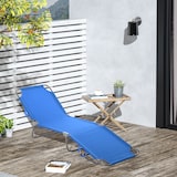 thumbnail of Outsunny tumbona plegable tumbona de jardín con respaldo ajustable en 5 posiciones carga 120 kg para terraza piscina playa 187x55x24 cm