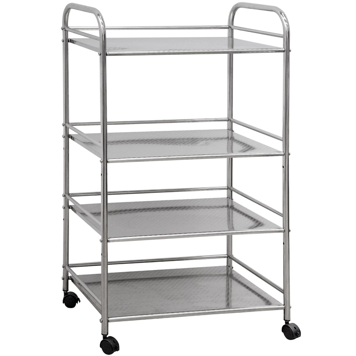 Edelstahl Küchenwagen 4 Etagen 60x35x100cm Servierwagen Rollregal Bad-Rollwagen