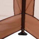 thumbnail of Carpa plegable 3x3x2,7 m cenador de jardín gazebo con doble techo paredes laterales desmontables y marco metálico impermeable marrón