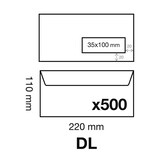 thumbnail of Calligraphe 500x Enveloppes auto.adh. 110x220 fen. 35x100- Weiß 693C