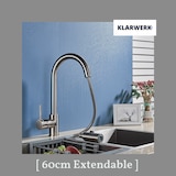 thumbnail of KLARWERK® Paul | ausziehbare Niederdruck Armatur Silber gebürstet | Edelstahl Wasserhahn Küche | U-Auslauf Mischer 360° drehbar | Boiler 3 Anschlüsse