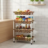 thumbnail of Carrito verdulero COSHANO con 4 Niveles Tipo Slim y Ruedas, Marrón