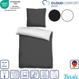 thumbnail of Doppelpack CloudComfort Basic Wendebettwäsche schwarz/weiß 155 x 220 + 80 x 80 cm