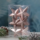 thumbnail of Christbaumschmuck Weihnachtsbaumschmuck Sterne bruchfest rosa 6St.