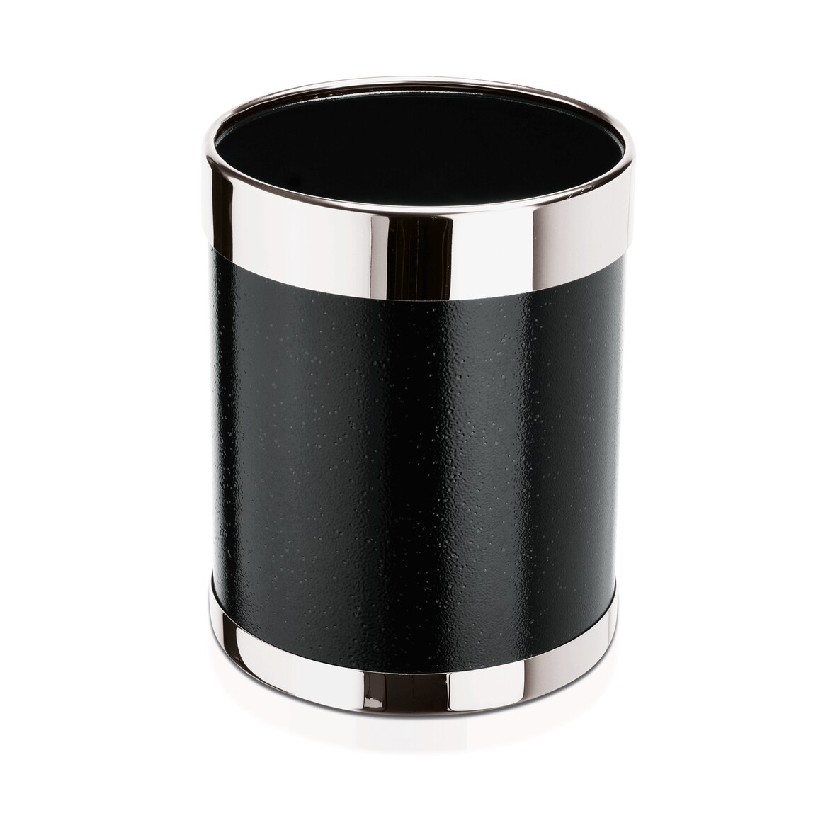 WAS Germany - Papierkorb, Ø 22 cm, Höhe 28 cm, schwarz,  pulverbeschichtet, Stahl