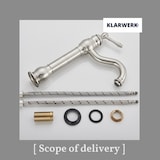 thumbnail of NALA | Grifo de baño alto Vintage Hotel Gastro plateado cepillado | Retro de acero inoxidable premium para fregadero alto|Grifo mezclador 2 conexiones