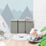 thumbnail of Set van 2: 50L Wasmand met Deksel - 30x30x60 Wasverzamelaar met Houten Frame - Wasbox Opvouwbaar