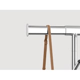 thumbnail of Schwerlast Kleiderständer auf Rollen bis 200 kg, mit Ablage und Haken, Garderobenständer, ausziehbare Kleiderstange, verstellbare Höhe, silbern