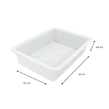 thumbnail of Bakje met deksel (2,2 liter) 26,8 x 19,7 x 7 cm - voor deeg, gebak, pizza's, brood. Gemaakt van wit, voedselveilig polypropyleen. BPA-vrij