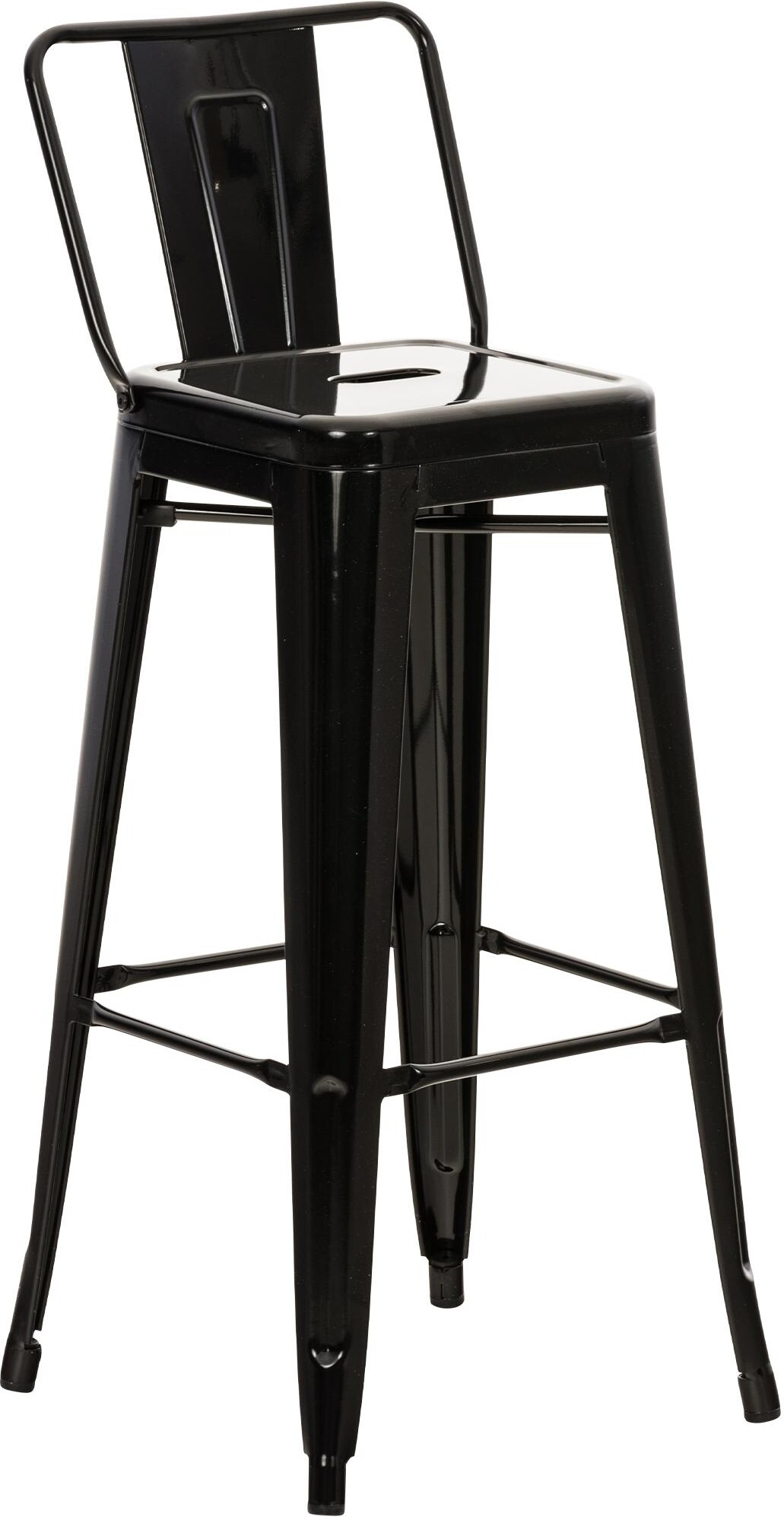 Barhocker LEKEL - Metall Schwarz 44x43x96 cm | Barstuhl Mit Lehne Tresenhocker Tresenstuhl Kneipenhocker Kneipenstuhl