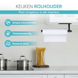thumbnail of HGMD Keukenrolhouder - Zelfklevend en / of Boren - Keukenrolhouder Zwart - Rollenhouder - Keukenrolhouder Hangend