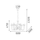 thumbnail of Lampadario Shabby Chic-Provenzale Bon Bon Metallo Bianco 6 Luci