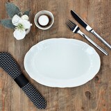 thumbnail of 2er Set Salzburg Platte oval 28cm weiß Porzellan Relief Grill-Teller Antipasti