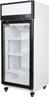 thumbnail of Romux® Glastürkühlschrank MA 100 Liter 1 Tür Belüftet | Professioneller Getränkekühlschrank mit Glastür & LED