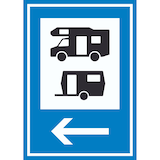 thumbnail of Wohnmobil- und Wohnwagenplatz links Schild A1 (594x841mm)