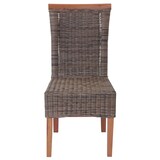 thumbnail of 2er-Set Esszimmerstuhl Savona, Stuhl Küchenstuhl, Rattan ~ ohne Sitzkissen