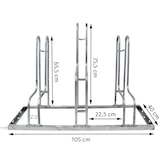 thumbnail of Fahrradständer für 6 Fahrräder höhenversetzt 210 x 75,5 cm Stahl feuerverzinkt grau 2x3 Bodenparker Reihenparker