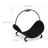 thumbnail of Relaxdays Kaminholzkorb Metall, Holztrage mit Henkel, HBT: 42,5 x 43,5 x 30 cm, innen, Holzkorb für Kaminholz, schwarz