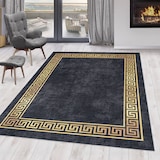 thumbnail of Teppich Schlafzimmer Mäander Pflegeleicht Waschbar Strapazierfähig Wohnzimmer Esszimmer Schwarz 120x170 cm – PIZOL von Kadima Design
