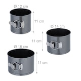 thumbnail of Relaxdays Springform Set 5-teilig, Ø 12, 14, 16, 18, 20 cm, Stahl, Antihaftbeschichtung, runde Backformen, anthrazit