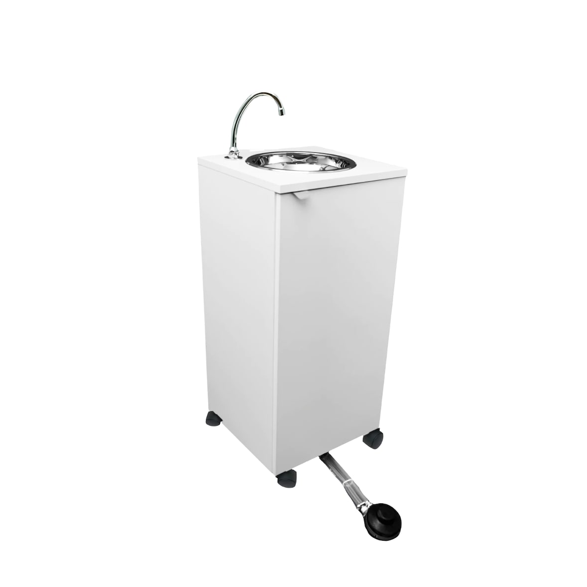 Lavandino Lavabo Lavello, Portatile Autonomo Trasportabile, Con Comando a Pedale, Mod. BASIC BIANCO