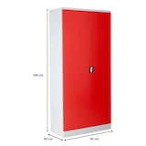thumbnail of PROREGAL Stahlschrank BEE mit 6 lackierten Fachböden | HxBxT 195x92x50cm | Grau-Rot | Werkstattschrank Werkzeugschrank Aktenschrank Universalschrank