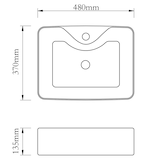 thumbnail of Keramik Waschbecken mit Hahnloch Weiß Quadratisch