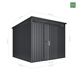 thumbnail of Hoggar - Caseta Metálica de Jardín 5,5m2 Formentera L - Paneles Robustos 0,40mm - Tragaluz de Policarbonato - Cierre con Llave - Cobertizo Metal