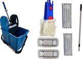 thumbnail of CleanSV Wischset blau Laschenmop 50 cm, Reinigungswagen 20 L Eimer, Presse, Laschenmophalter, 3 x Laschenmop Baumwollmop, 2 Microfaser Teleskopstiehl