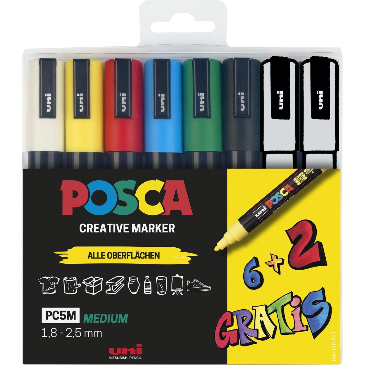 Faber Castell Marker UNI POSCA PC-5M 1,8-2,5 6+2