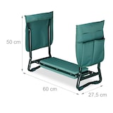thumbnail of Relaxdays Kniebank, weiches Kniekissen, 2 Taschen, klappbar, Kniehilfe Gartenarbeit, bis 150 kg, HBT 50x60x27,5cm, grün