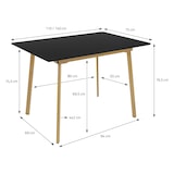 thumbnail of ML-Design Esstisch ausziehbar Schwarz, 110/140x75x76,5 cm, moderner Tisch für 4–6 Personen, Holz Küchentisch mit Stahlbeinen, Wohnzimmertisch