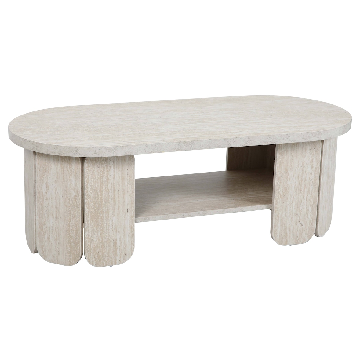 Table basse en MDF décor mélaminé bois blanc