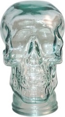 Hostelnovo – Deko‑Totenkopf 26 cm aus recyceltem Glas
