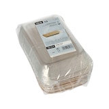 thumbnail of 10 Schalen, Palmblatt eckig 200 ml 4,8 cm x 12 cm x 18 cm mit rPET Deckel "Kombipack"
