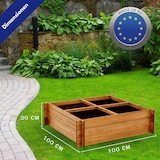 thumbnail of Coemo Hochbeet Riga Kräuterbeet Holz 4-geteilt mit Unterteilung