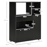thumbnail of Mueble auxiliar de cocina mueble para microondas con cajón estantes 3 puertas 3 compartimientos diseño anti-vuelco para comedor 90x40x120 cm negro