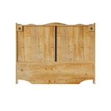 thumbnail of Hängeschrank Wandschrank Massivholz+Glas Natur 100x20x80 cm mit 4 Türen, herausnehmbaren Einlegeböden, Hakenleiste und offenem Fach