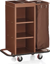 thumbnail of WAS Germany - Zimmerservicewagen, 1 Wäschesack , 93 x 47 x  109 cm, Stahlrahmen braun lackiert