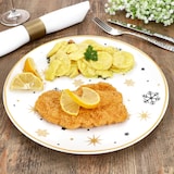 thumbnail of 6x Stars schwarz & gold Speiseteller Steingut 6 Personen Essteller Weihnachten