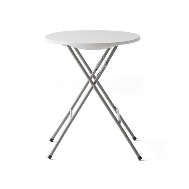 KG KITGARDEN - Mesa Plegable Portátil Multifuncional, Ø60x74cm, Blanco