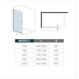 thumbnail of AICA Walkin Mampara de Ducha Frontal Abatible 1 Hoja Perfil Cromado Vidrio Antical 6mm (705-725)x1950mm