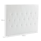 thumbnail of Cabecero de cama 160 cm cabezal de cama tapizado en PU 2 formas de uso vertical o montado a la pared cabecero para dormitorio blanco