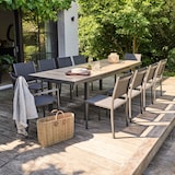 thumbnail of Table de jardin 8 chaises et 2 fauteuils en aluminium et céramique