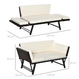 thumbnail of Outsunny Divano 2 Posti con Braccioli Estensibili da Giardino Bianco