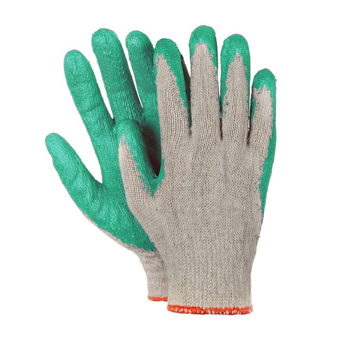 50 Paar Arbeitshandschuhe Montagehandschuhe Baumwolle Latex Größe L-9 grün