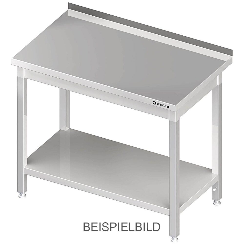 Stalgast Edelstahl Arbeitstisch mit Grundboden, 800x600x850 mm, ohne Aufkantung, verschweißt