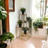 thumbnail of DanDiBo Blumentreppe Metall Gold 82 cm Pflanzentreppe Blumenständer 96505 Blumensäule Modern Pflanzenständer Blumenhocker